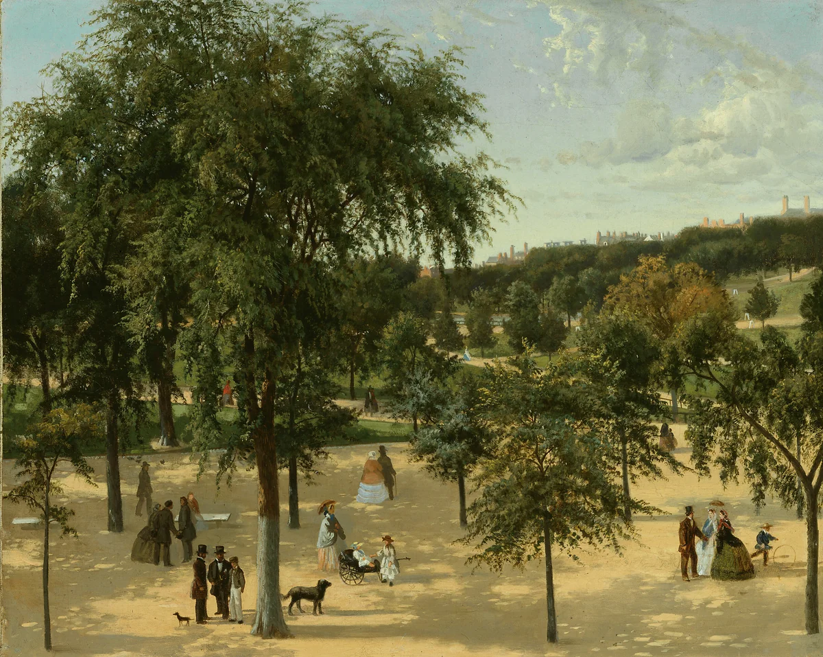 Boston Common by Artist Unknown, painting, 1850-1863