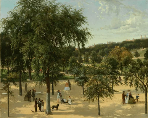 Boston Common by Artist Unknown, painting, 1850-1863