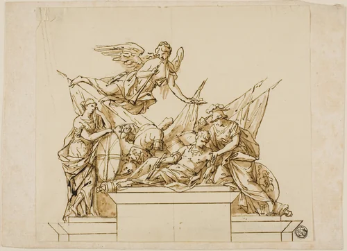 Unexecuted Design for the Monument to the First Duke of Marlborough by John Michael Rysbrack, drawing, 1728-1738