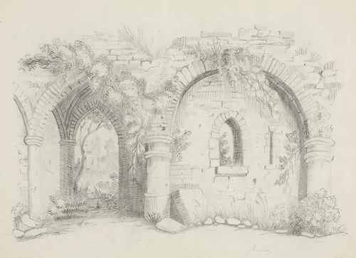 Ruins by Mary Altha Nims, drawing, 1835-1850