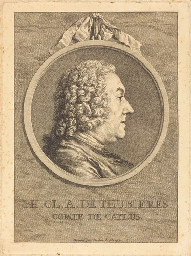 Ph.Cl.A. de Thubieres, Comte de Caylus by Charles Nicolas Cochin II, print, 1752