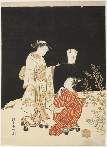Searching for Fireflies by Suzuki Harunobu (鈴木春信), print, 1763-1770