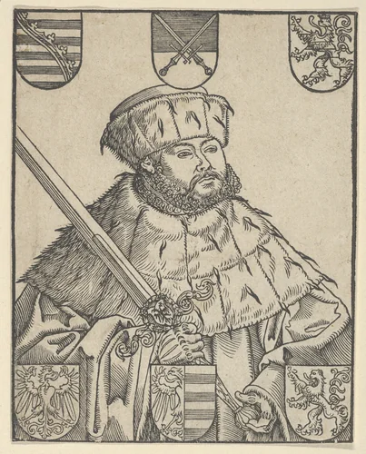 Copy of John Frederic the Magnanimous, in Electoral Robes by Lucas Cranach the Younger, print, 1515-1586