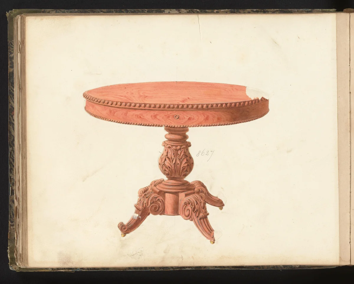 Ontwerp voor een familietafel by anonymous, drawing, 1825-1839