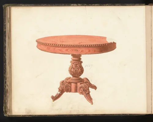 Ontwerp voor een familietafel by anonymous, drawing, 1825-1839