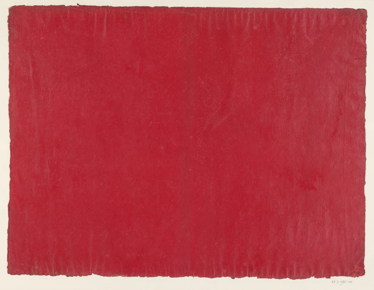 Blad effen gestreken in rood by anonymous, other, 1800-1900