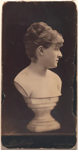 [Female Portrait Bust on Pedestal] by Ritz & Hastings, photograph, 1890-1899