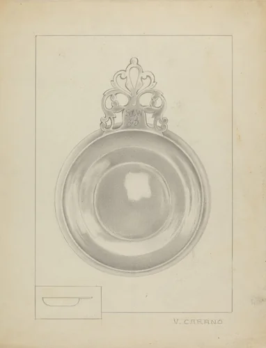 Silver Porringer by Vincent Carano, index of american design, 1935-1942
