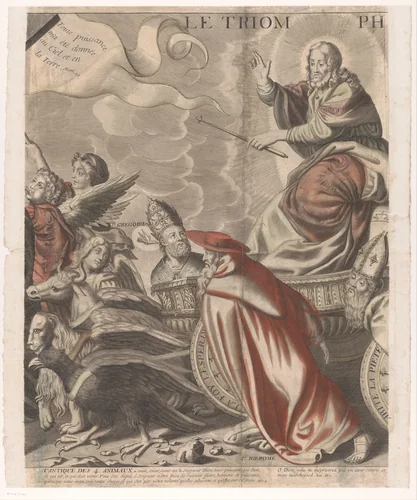 Triomftocht van Christus met figuren uit het Oude en Nieuwe Testament (vijfde deel) by Nicolas de Larmessin, print, 1687-1694
