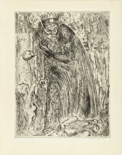 Macbeth V (annual print for the Association of the Friends of the Marées-Society) by Wilhelm Lehmbruck, print, 1918