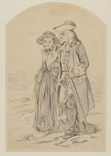 Parson Wells and his Wife, from Judd's "Margaret: A Tale of the Real and Ideal, Blight and Bloom" by Felix Darley, drawing, 1851-1861