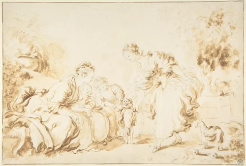 The Education of a Dog by Jean Honoré Fragonard, drawing, 1745-1976