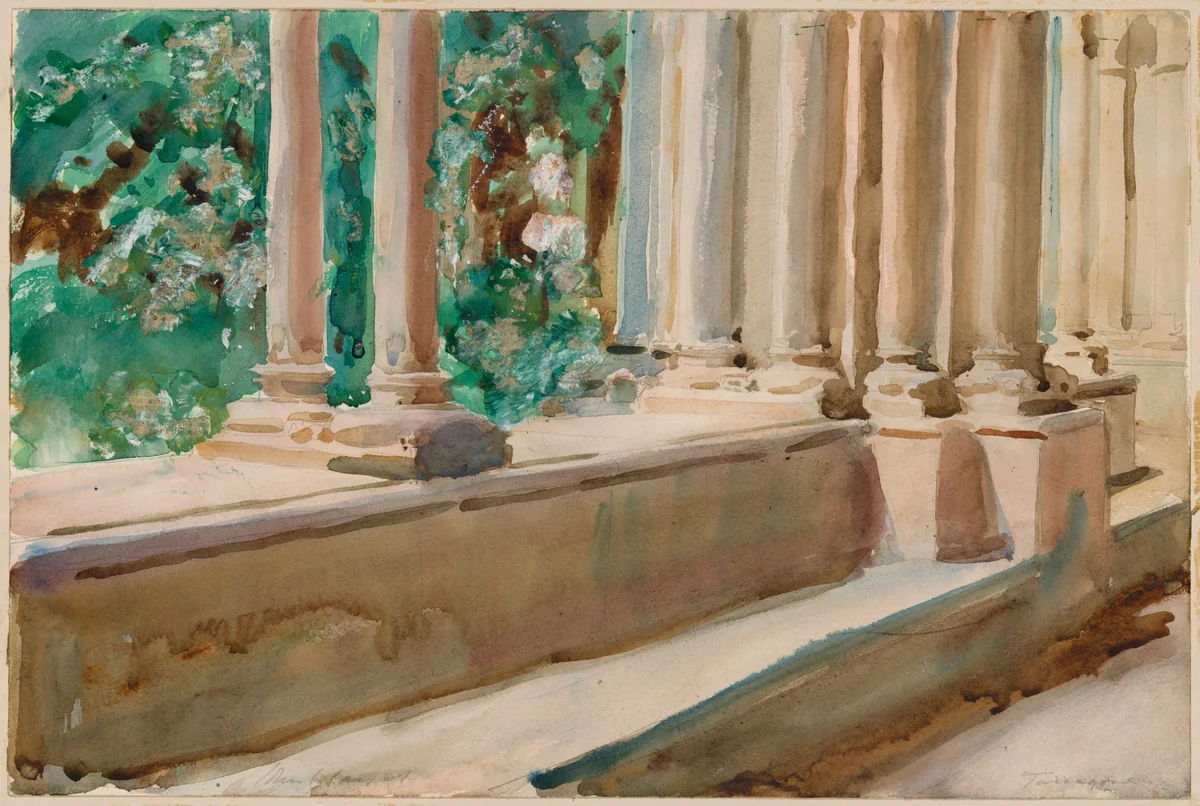 Tarragona Terrace and Garden by John Singer Sargent, painting, 1903-1913