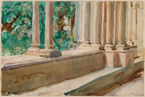 Tarragona Terrace and Garden by John Singer Sargent, painting, 1903-1913