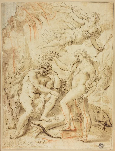 Crowning of Hercules by Paolo de Matteis, drawing, 1682-1728