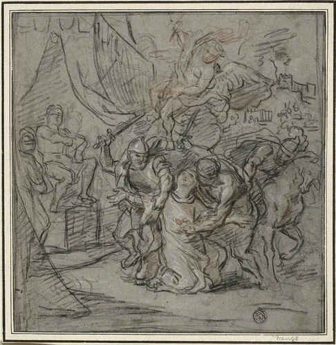 Martyrdom of a Saint by Antoine Coypel, drawing, 1681-1722