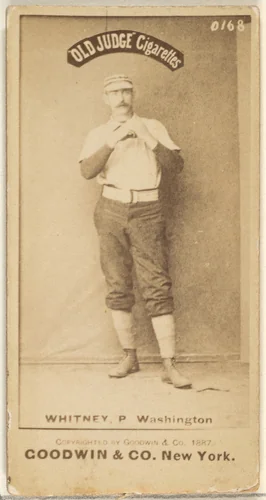 James Evans "Grasshopper Jim" Whitney, Pitcher, Washington Nationals, from the Old Judge series (N172) for Old Judge Cigarettes by Goodwin & Company, photograph, 1887