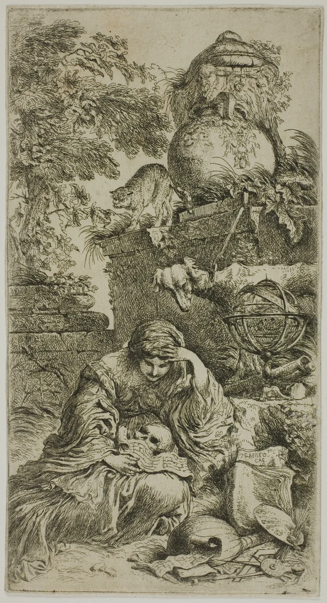 Melancholia by Giovanni Benedetto Castiglione, print, 1629-1647