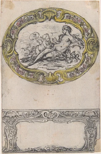 Design for an Oval Gold Box by Hubert François Gravelot, drawing, 1699-1773