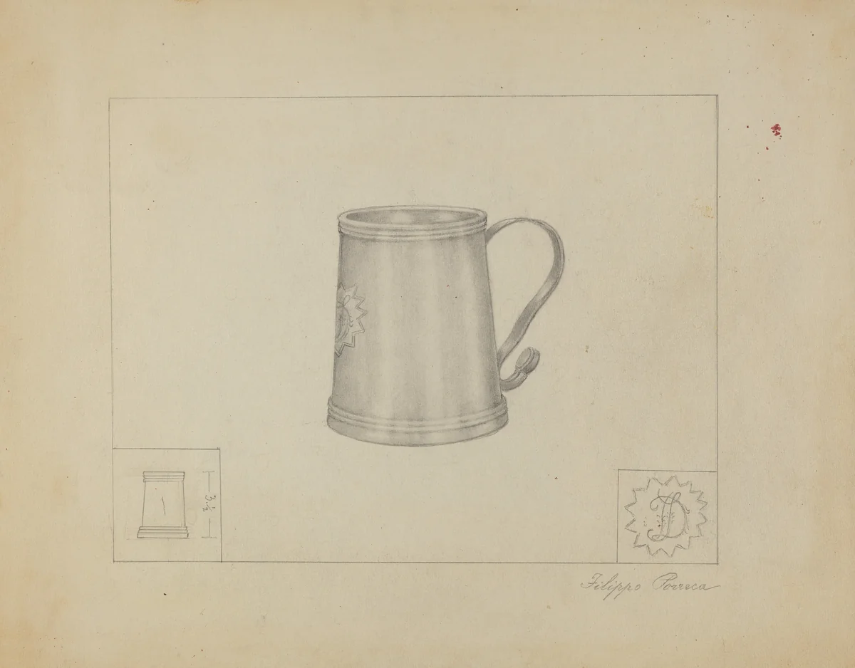 Silver Mug by Filippo Porreca, index of american design, 1937