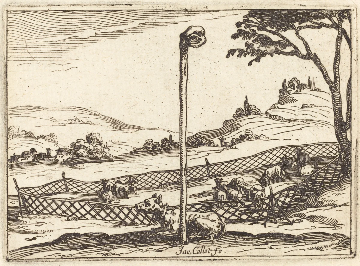 The Vigilant Eye by Jacques Callot, print, 1628