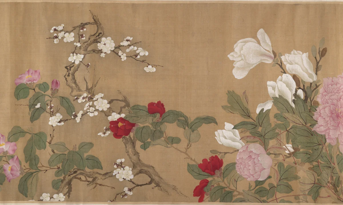 One Hundred Flowers by Yun Shouping, painting, 1700-1799