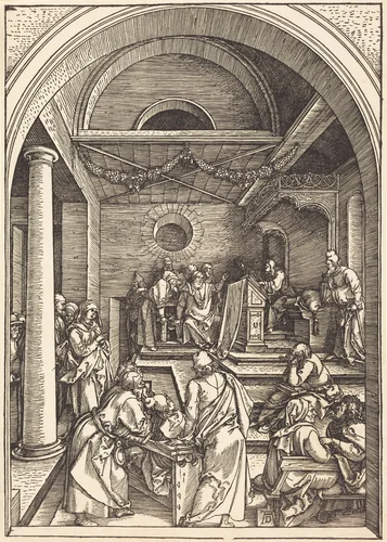 Christ among the Doctors by Albrecht Dürer, print, 1503-1504