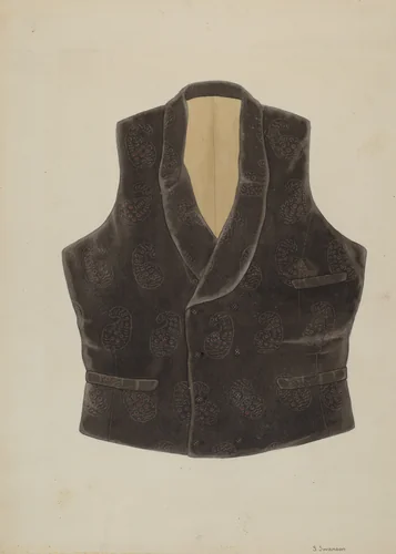 Waistcoat by Syrena Swanson, index of american design, 1936