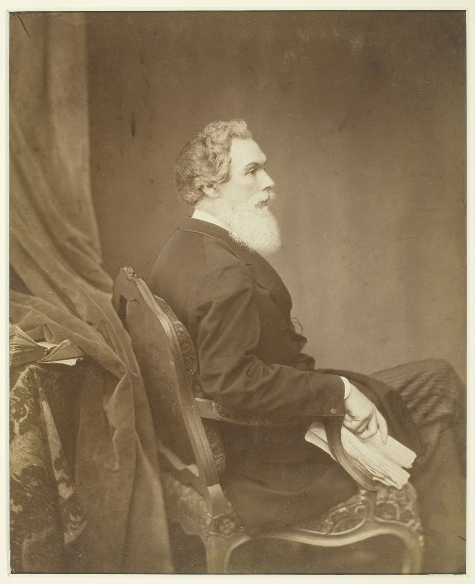 Untitled (Man in Chair, Profile) by Antoine-Samuel Adam-Salomon, photograph, 1850-1869