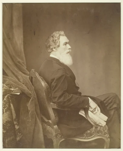 Untitled (Man in Chair, Profile) by Antoine-Samuel Adam-Salomon, photograph, 1850-1869