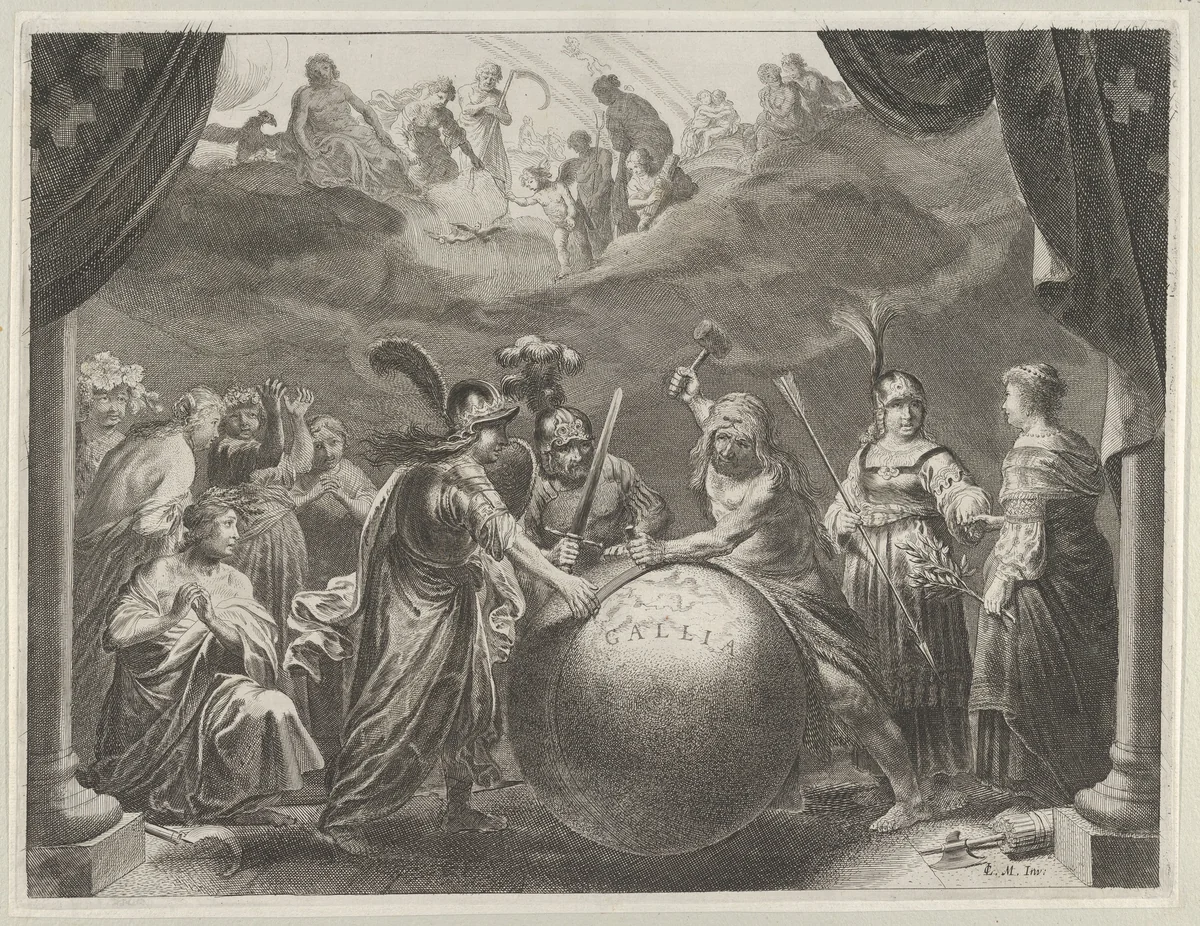 Plate 12: Allegory on the Discord in France, from Caspar Barlaeus, "Medicea Hospes" by Pieter Nolpe, print, 1638