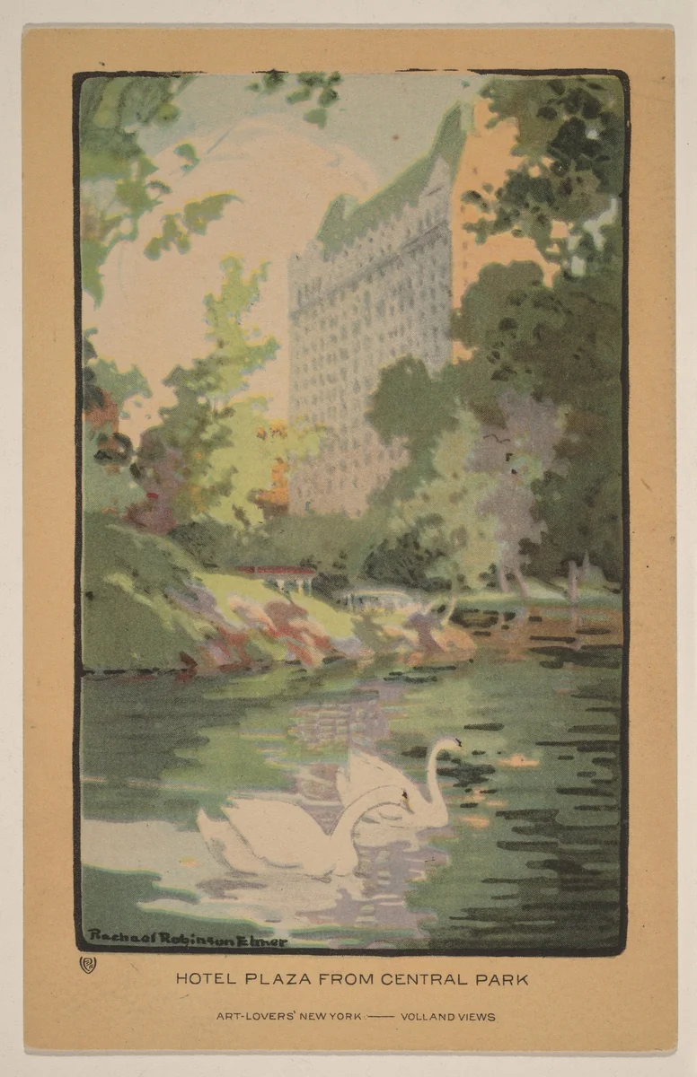 Hotel Plaza from Central Park by Rachael Robinson Elmer, print, 1914