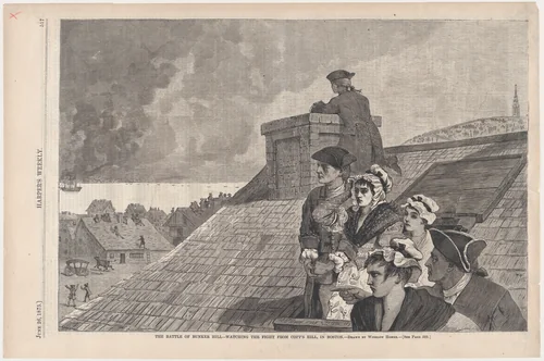 The Battle of Bunker Hill – Watching the Fight from Copp's Hill, in Boston (from "Harper's Weekly," Vol. XIX) by Winslow Homer, print, 1875