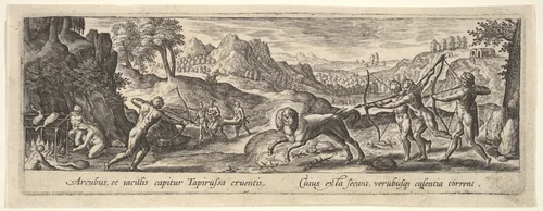 1 of 8 plates on Hunting and Fishing by Hans Bol, print, 1580-1620
