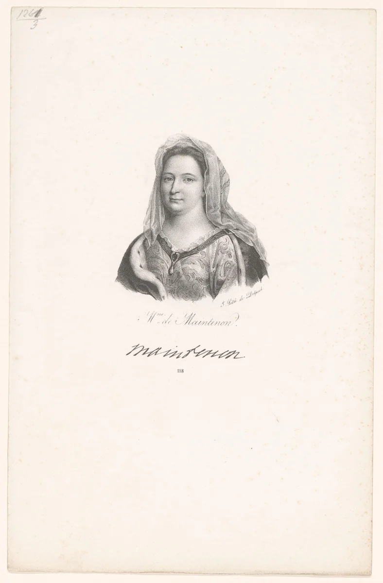 Portret van Madame de Maintenon by anonymous, print, 1818-1842