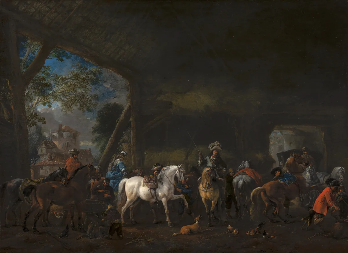 The Arrival at the Stable by Philips Wouwerman, painting, 1660