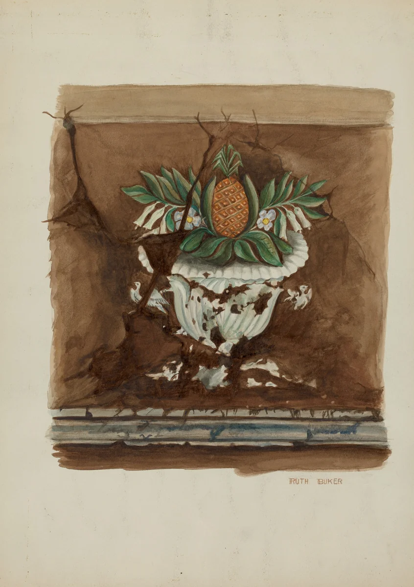 Wall Painting, Pineapple by Ruth Buker, index of american design, 1940