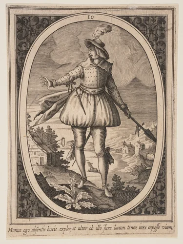 Plate 10 from Military Figures by Heinrich Ulrich, print, 1590-1610