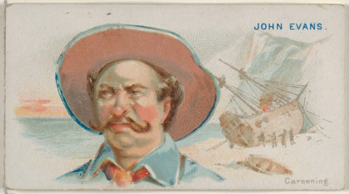 John Evans, Careening, from the Pirates of the Spanish Main series (N19) for Allen & Ginter Cigarettes by Allen & Ginter, print, 1886-1891