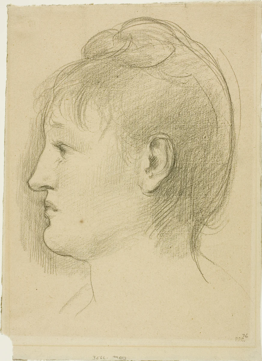 Head of a Woman by Pierre Puvis de Chavannes, drawing, 1885-1895