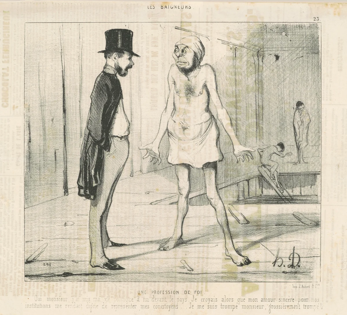 Une profession de foi by Honoré Daumier, print, 1842