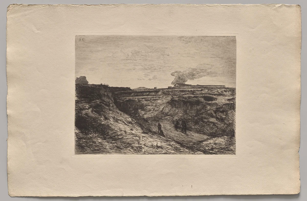 Quarries Near Montmartre by Nicolas-François Chifflart, print, 1865