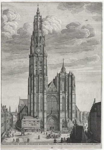 Antwerp Cathedral by Wenceslaus Hollar, print, 1649