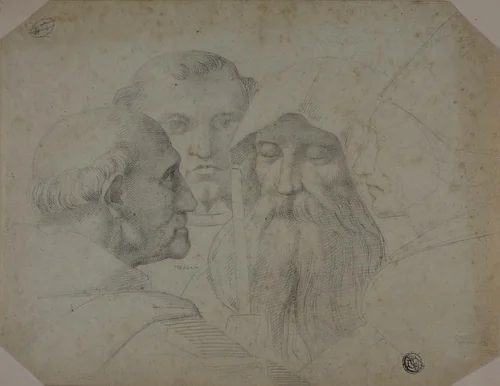 Four Men in Conversation by Raffaello Sanzio, drawing, 1700-1899