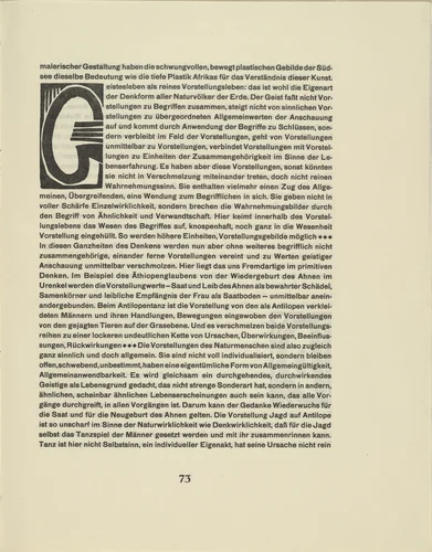 Ornamental initial 'G' from the periodical Kündung, vol. 1, no. 4, 5, 6 (April, May, June 1921) by Karl Schmidt-Rottluff, periodical, 1921