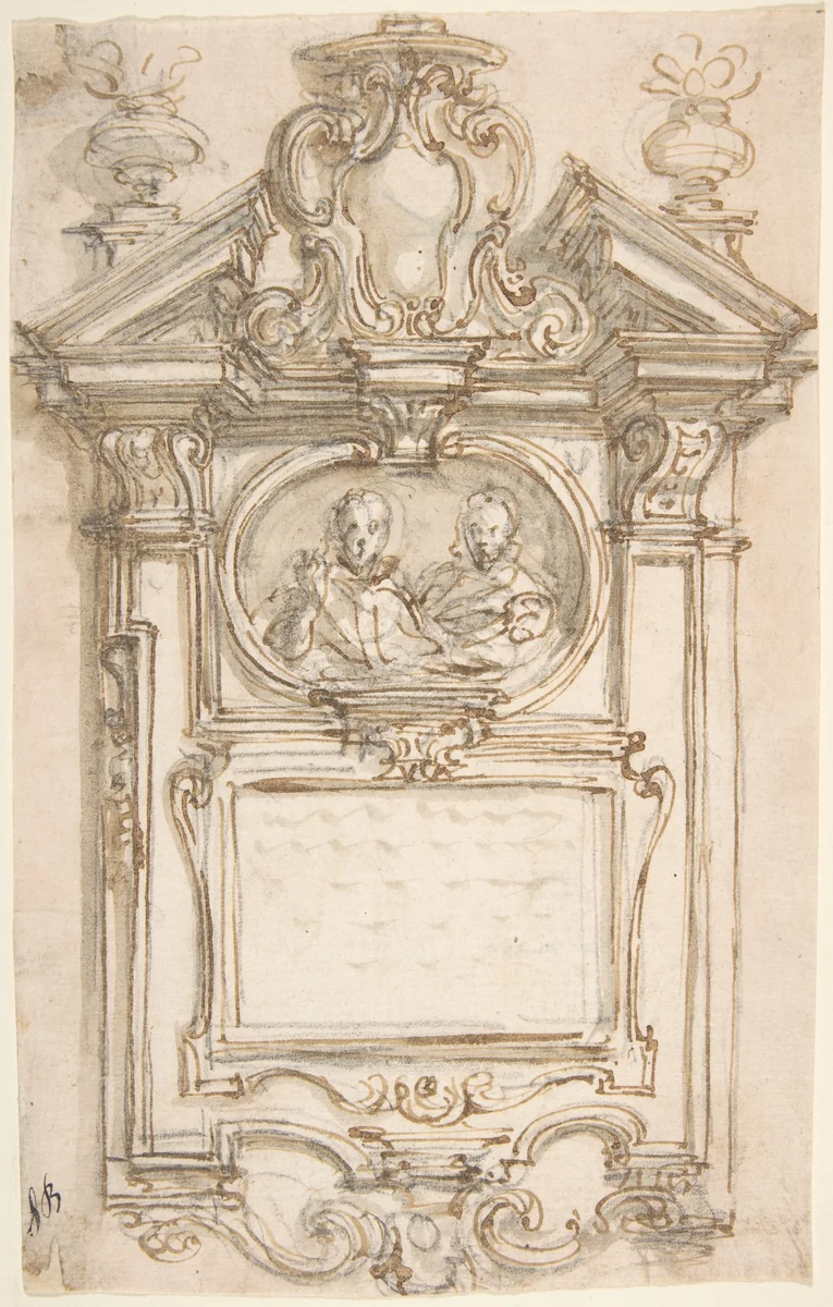 Design for an Epitaph by Giovanni Battista Foggini, drawing, 1652-1725