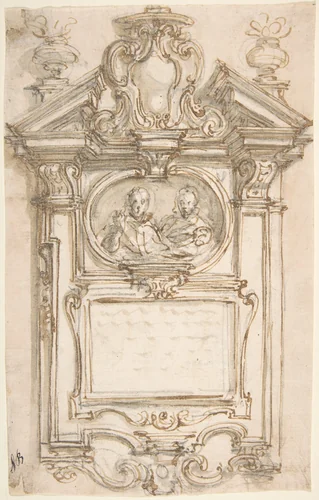 Design for an Epitaph by Giovanni Battista Foggini, drawing, 1652-1725