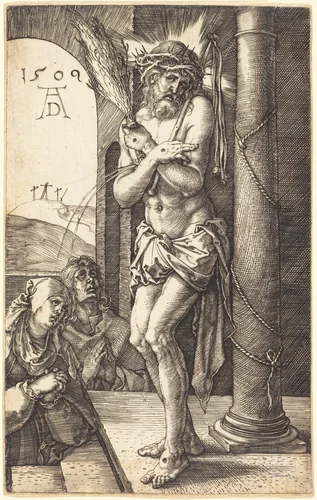 The Man of Sorrows Standing by the Column by Albrecht Dürer, print, 1509