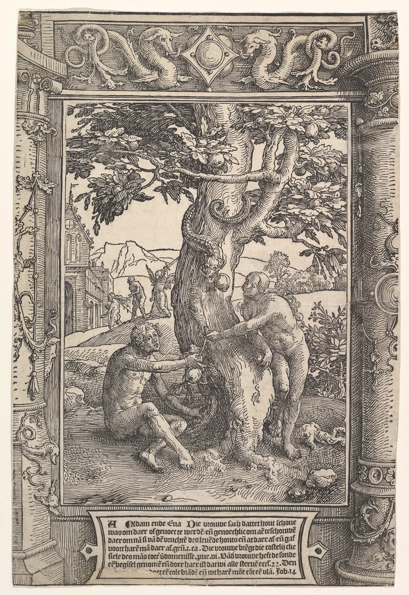 The Fall of Man by Lucas van Leyden, print, 1512-1522