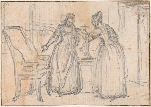 Possible Study for "Songs in the Opera of Flora" by Hubert François Gravelot, drawing, 1710-1773